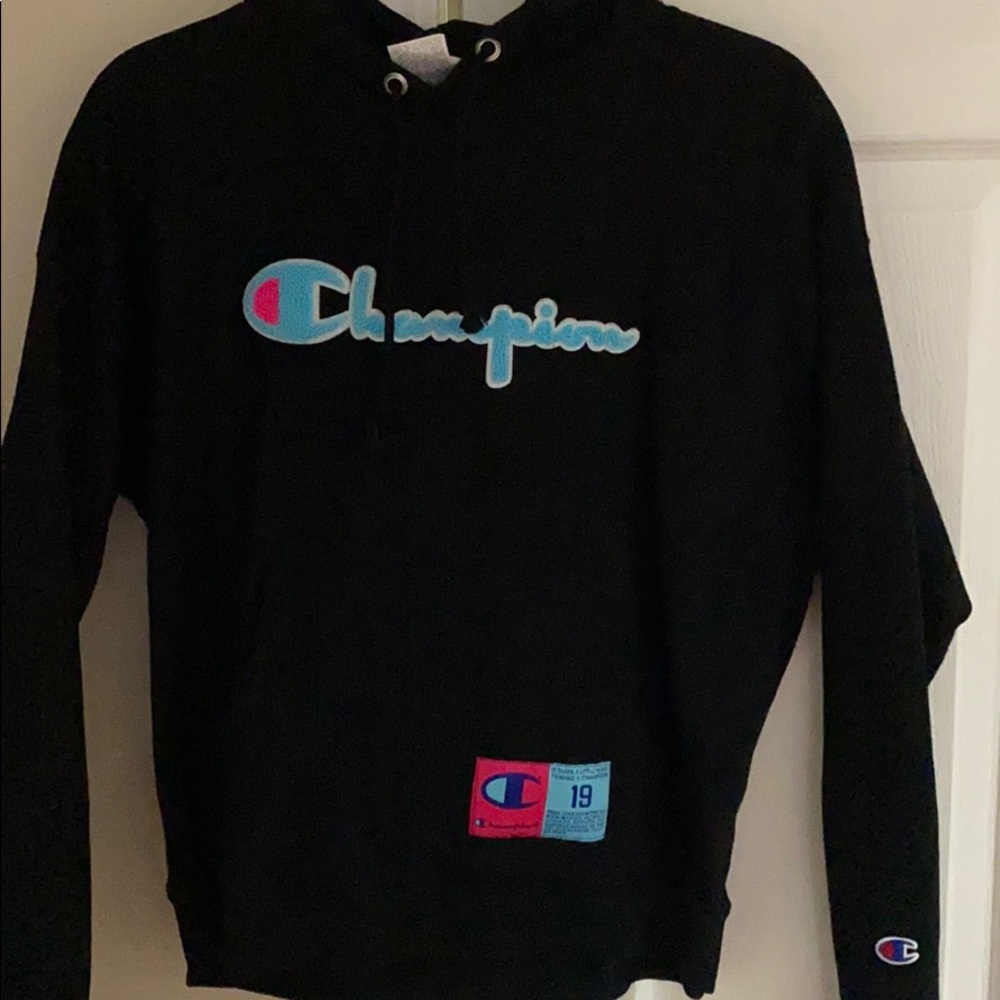 Champion Reverse Weave Black Hoodie